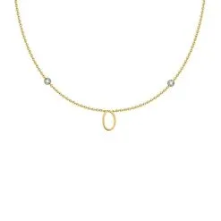 AGATHA FR Collier Ras Du Cou LETTRE O - Cristal / Doré