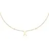 AGATHA FR Collier Mi-long LETTRE X - Cristal / Doré -Anneau Soldes 02670190 137 TU 01