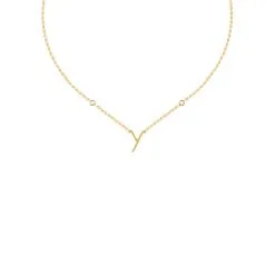 AGATHA FR Collier Ras Du Cou LETTRE Y - Cristal / Doré