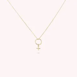 AGATHA FR Collier Mi-long FEMME - Cristal / Doré