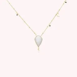 AGATHA FR Collier Mi-long CREPUSCULE - Blanc / Doré