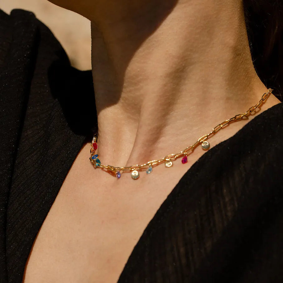 AGATHA FR Collier Ras Du Cou CYCLADES - Multicolore / Doré 5 AGATHA FR Collier Ras Du Cou CYCLADES - Multicolore / Doré – Image 3