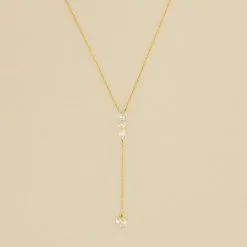 AGATHA FR Collier Mi-long PETILLE - Cristal / Doré