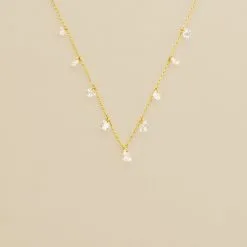 AGATHA FR Collier Ras Du Cou PETILLE - Cristal / Doré