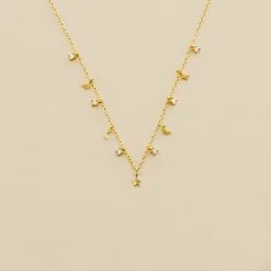 AGATHA FR Collier Ras Du Cou LUNITAS - Cristal / Doré