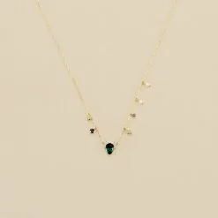 AGATHA FR Collier Ras Du Cou ASTRE - Vert / Doré