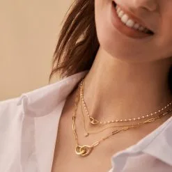 AGATHA FR Collier Ras Du Cou BELOVED - Cristal / Doré -Anneau Soldes 02690126 137 TU M2