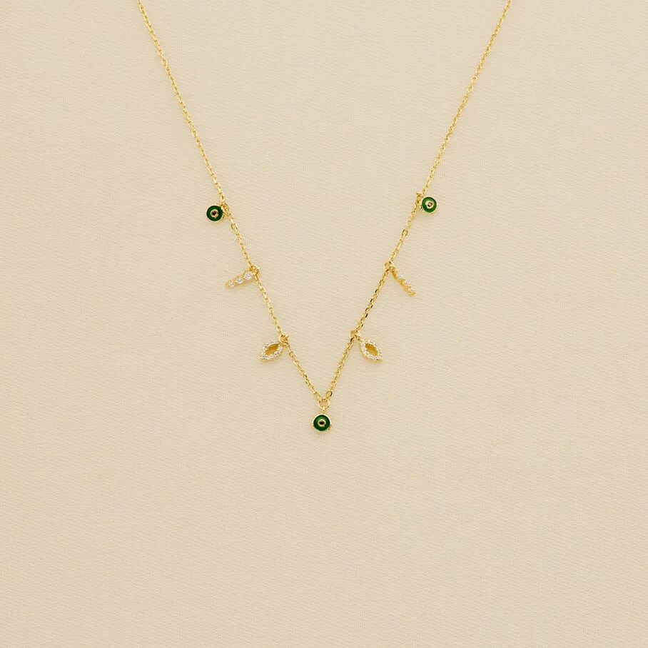 AGATHA FR Collier Ras Du Cou LUCKY EYE - Vert / Doré 3 AGATHA FR Collier Ras Du Cou LUCKY EYE - Vert / Doré