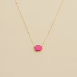 AGATHA FR Collier Mi-long ATMA - Nacre /rose