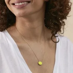 AGATHA FR Collier Mi-long ATMA - Amazonite/ Jaune -Anneau Soldes 02690140 780 TU M1